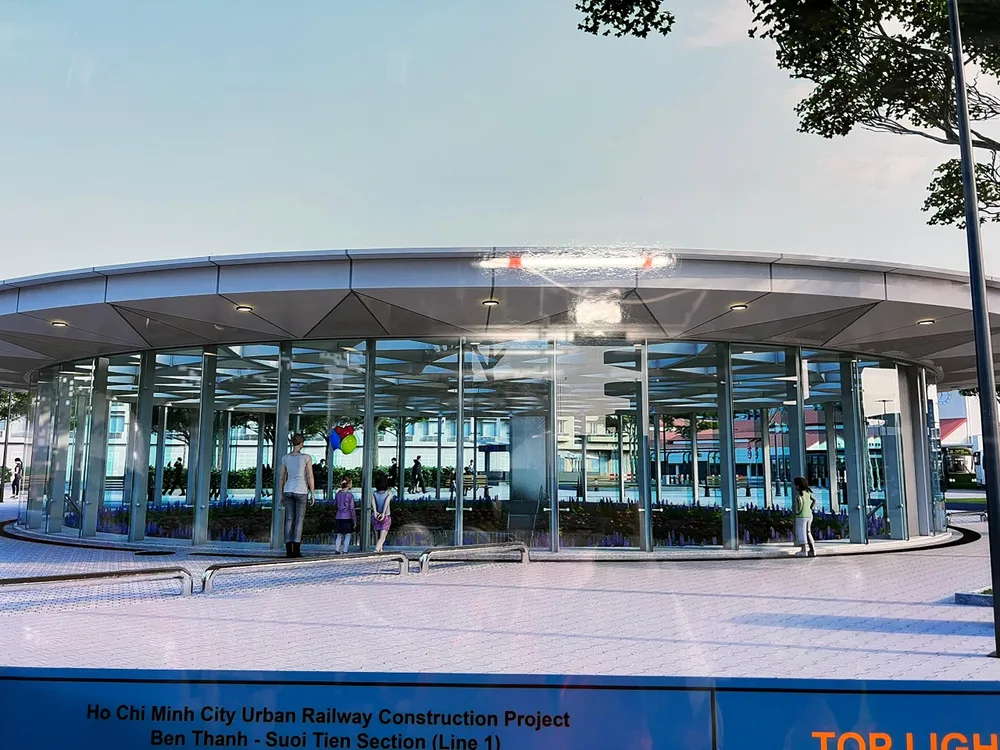 Phối cảnh giếng ánh sáng, ga Bến Thành. Ảnh: ĐT. Phối cảnh giếng ánh sáng, ga Bến Thành. Ảnh: ĐT.