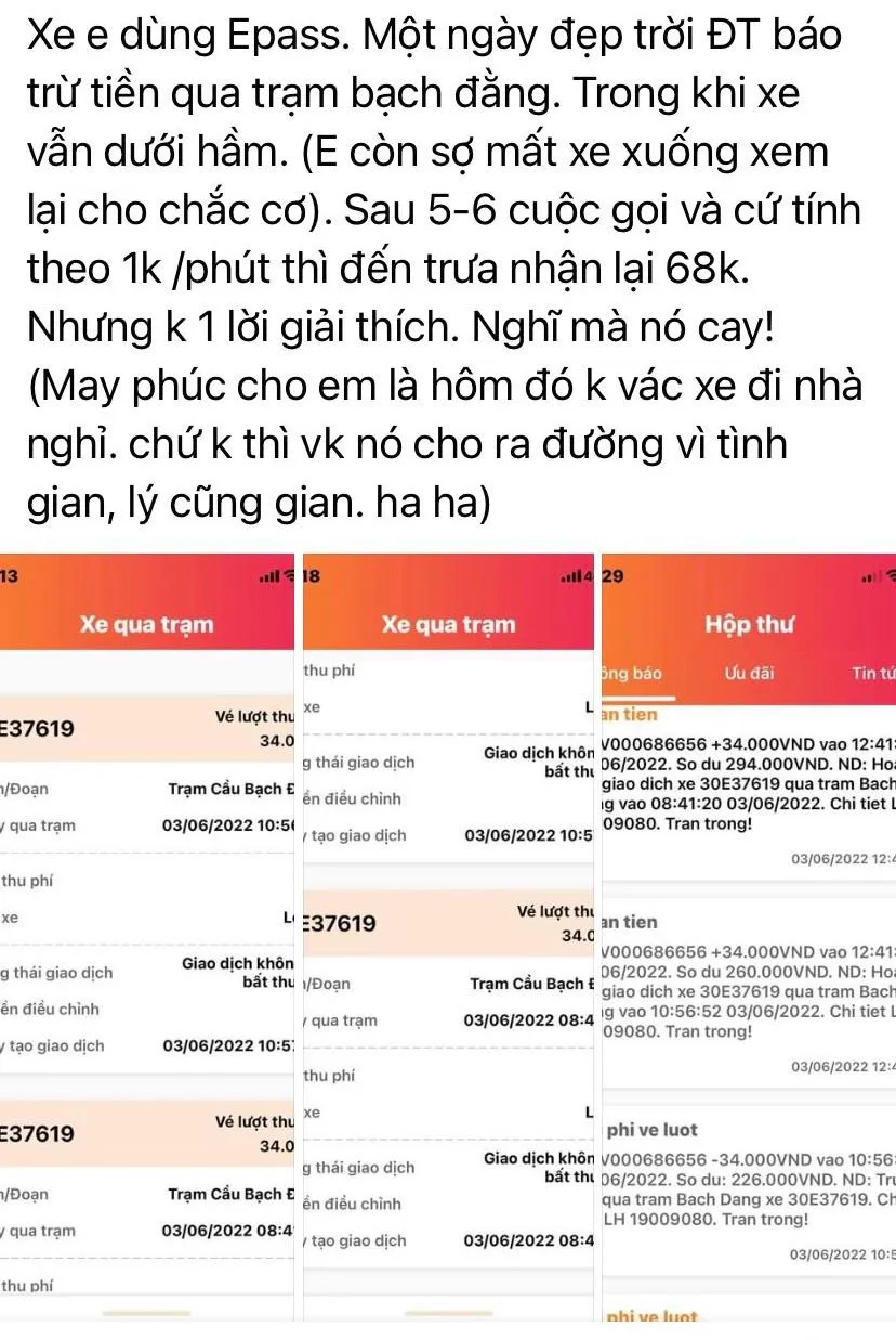 Khách hàng phản ánh trên một hội nhóm ở Facebook. Ảnh chụp màn hình: CTV.