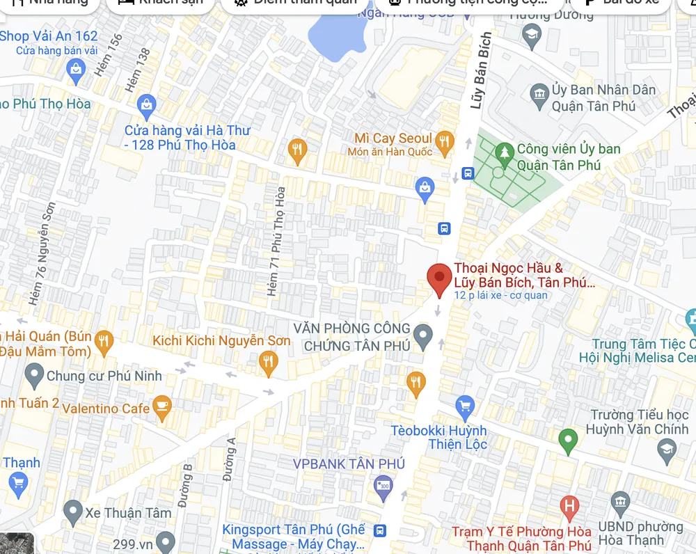 Điểm đen mới tại giao lộ Lũy Bán Bích - Thoại Ngọc Hầu, quận Tân Phú, TP.HCM.