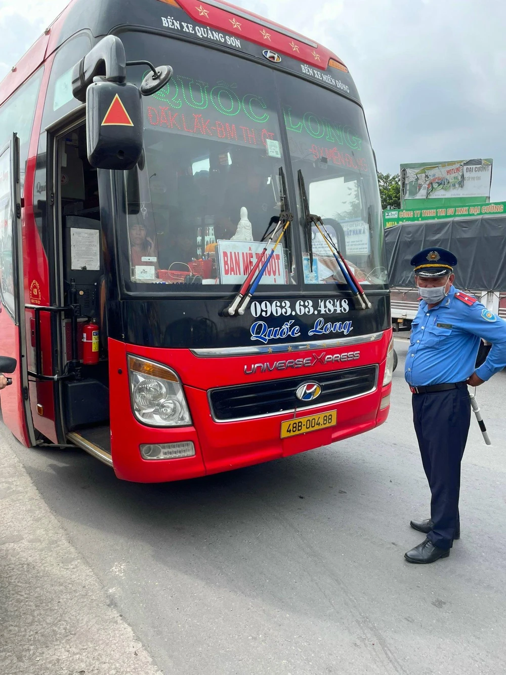 Hãng xe Quốc Long đã bị lực lượng Thanh tra xử phạt 2 lần trong tháng. Ảnh: CTV.