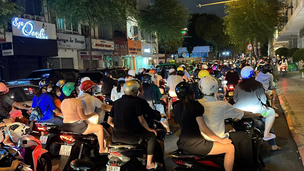 Đường Pasteur cũng ùn ứ kéo dài. Ảnh: ĐT. Đường Pasteur cũng ùn ứ kéo dài. Ảnh: ĐT.