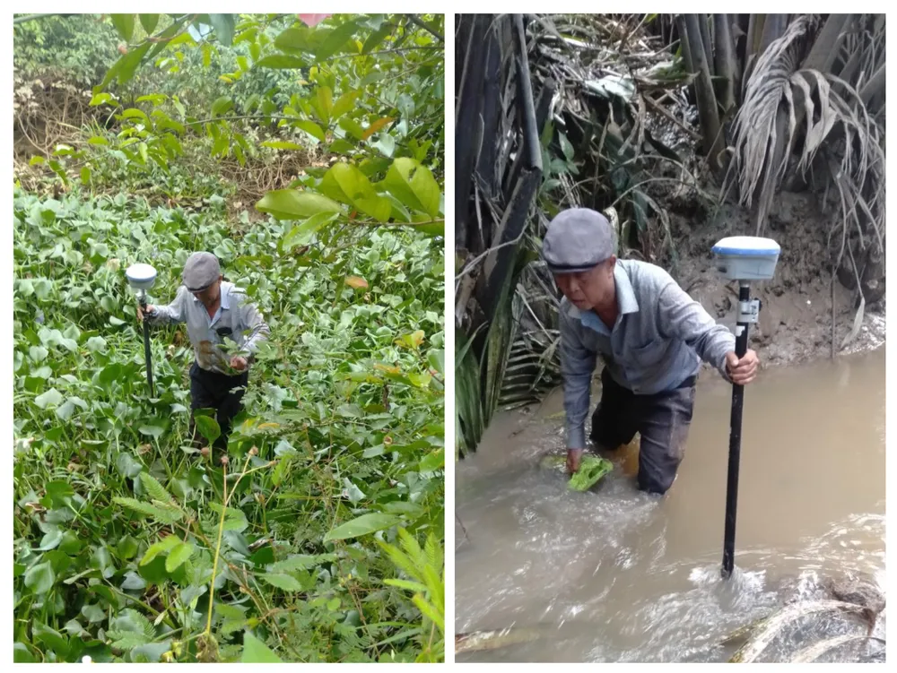 Hiện nay công tác cắm mốc xác định ranh dự án đã được hoàn tất. Ảnh: Đào Trang