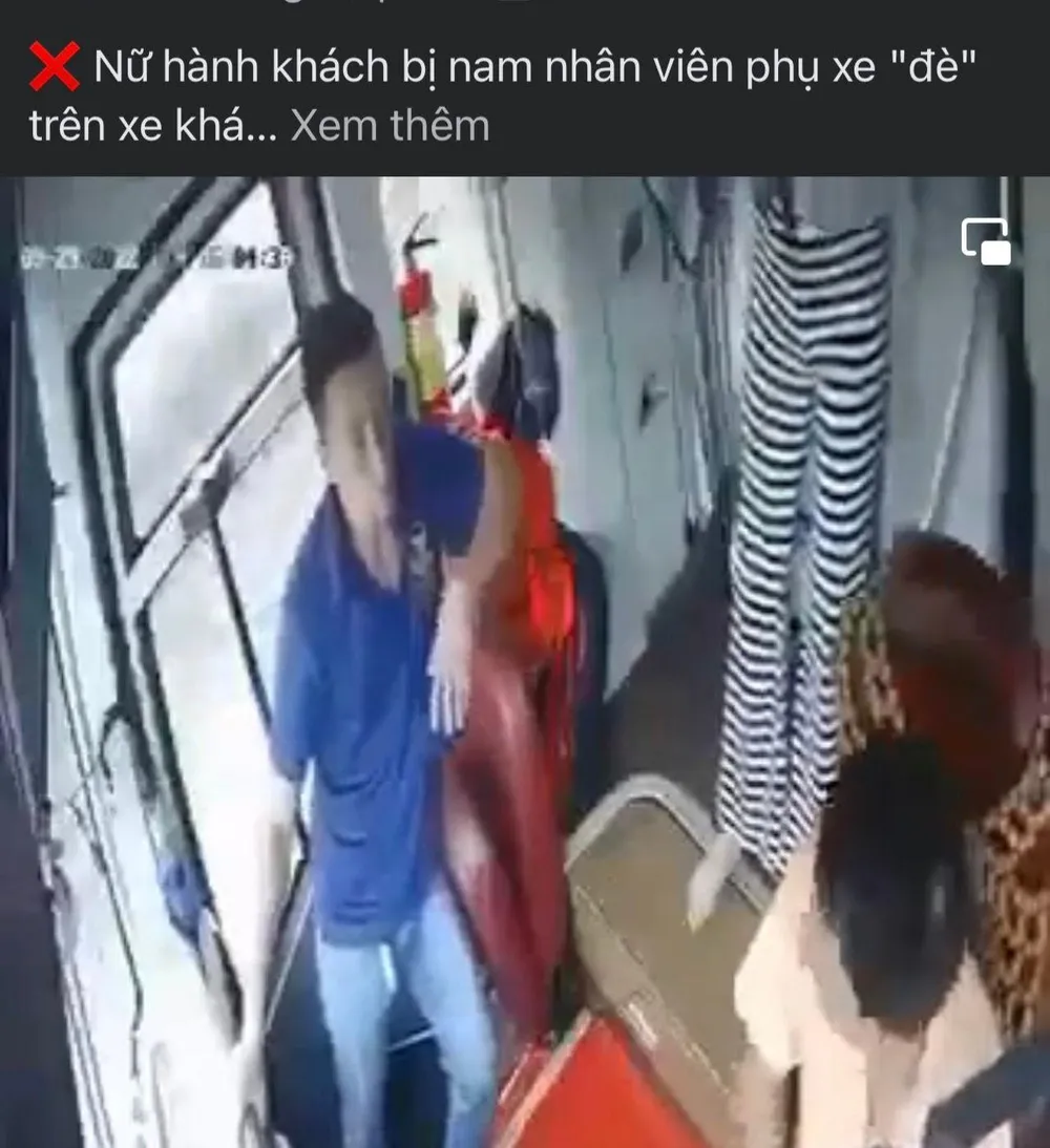 Hiện tại phụ xe của nhà xe Tiến Oanh đã bị sa thải. Ảnh chụp màn hình.