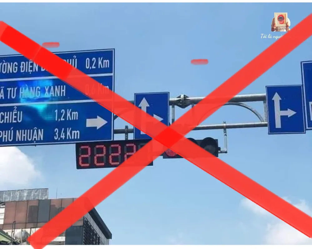 Ảnh chế đèn tín hiệu hơn 22.222 giây ở Bình Thạnh lan truyền trên mạng xã hội. Ảnh: MXH. Ảnh chế đèn tín hiệu hơn 22.222 giây ở Bình Thạnh lan truyền trên mạng xã hội. Ảnh: MXH.