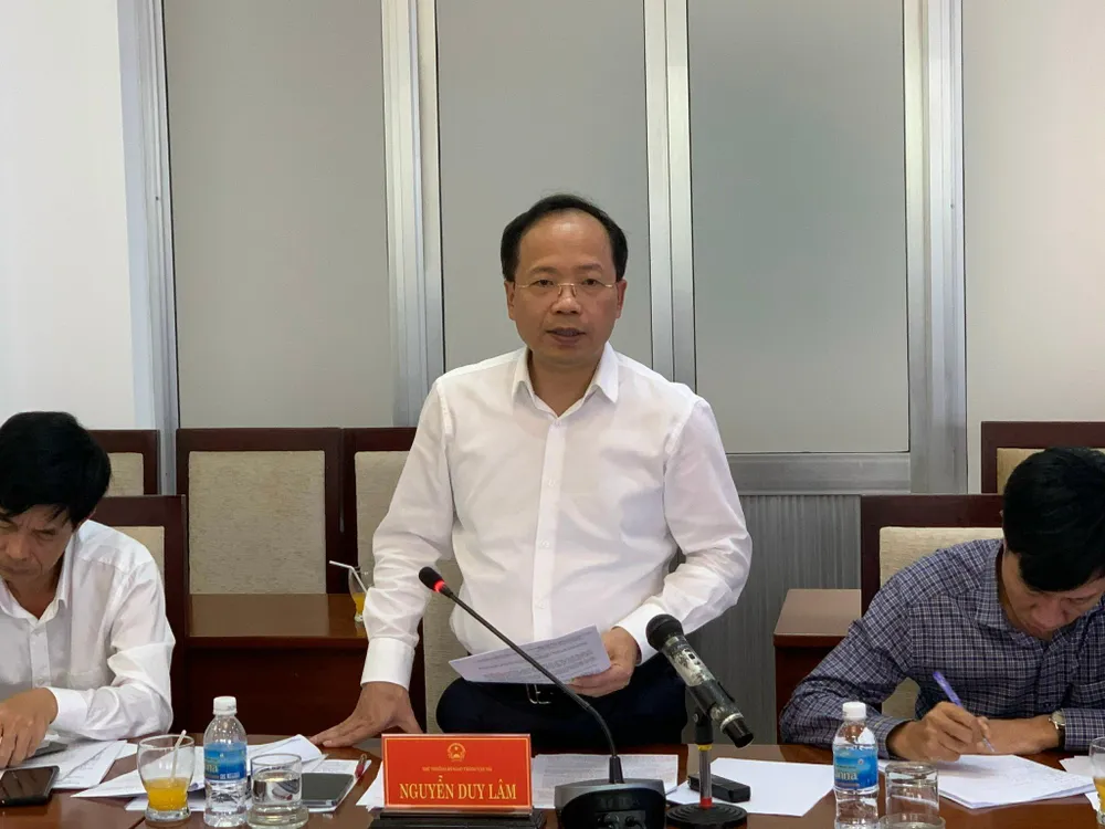 Thứ trưởng Nguyễn Duy Lâm yêu cầu các đơn vị đẩy nhanh tiến độ để khởi công dự án theo tiến độ đề ra.