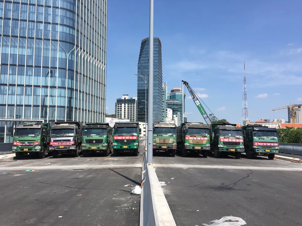 Cầu Thủ Thiêm 2 đã được thử tải trước khi đưa vào sử dụng. Ảnh: CTV.