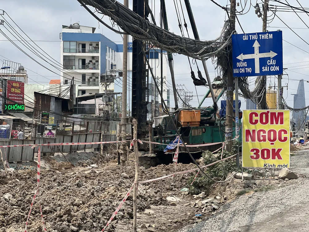 Công trường dự án Lương Định Của. Ảnh: ĐÀO TRANG Công trường dự án Lương Định Của. Ảnh: ĐÀO TRANG