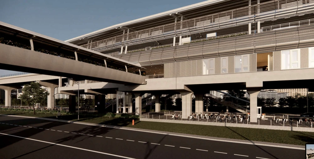 Mái che cũng được mở rộng ra hai biên để giảm thiểu mưa tạt vào công trình. Ảnh: MAUR