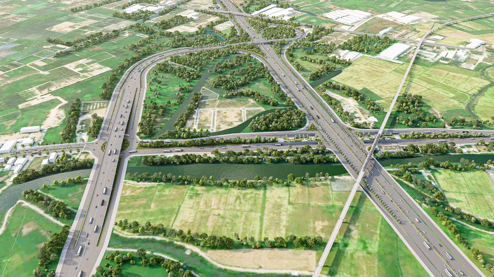 Nút giao Vành đai 3 - cao tốc TP.HCM -Mộc Bài. Ảnh: Ban Giao thông cung cấp Nút giao Vành đai 3 - cao tốc TP.HCM -Mộc Bài. Ảnh: Ban Giao thông cung cấp