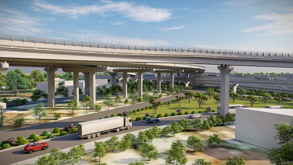 Nút giao Vành đai 3 - cao tốc TP.HCM - Long Thành - Dầu Giây. Ảnh: Ban Giao thông cung cấp Nút giao Vành đai 3 - cao tốc TP.HCM - Long Thành - Dầu Giây. Ảnh: Ban Giao thông cung cấp
