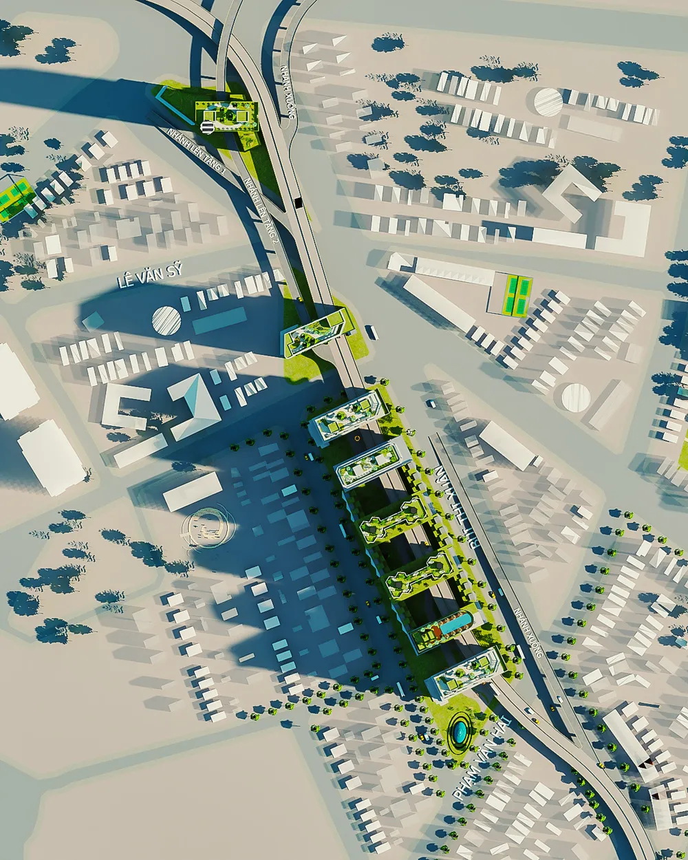 Đường trên cao Bắc - Nam đoạn qua đường Lê Văn Sỹ - Phạm Văn Hai. Đường trên cao Bắc - Nam đoạn qua đường Lê Văn Sỹ - Phạm Văn Hai.