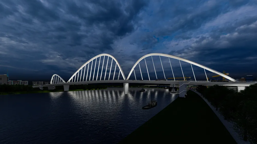 TP.HCM đưa ra nhiều phương án thiết kế dành cho cầu Thủ Thiêm 4. Phối cảnh: Sở GTVT TP