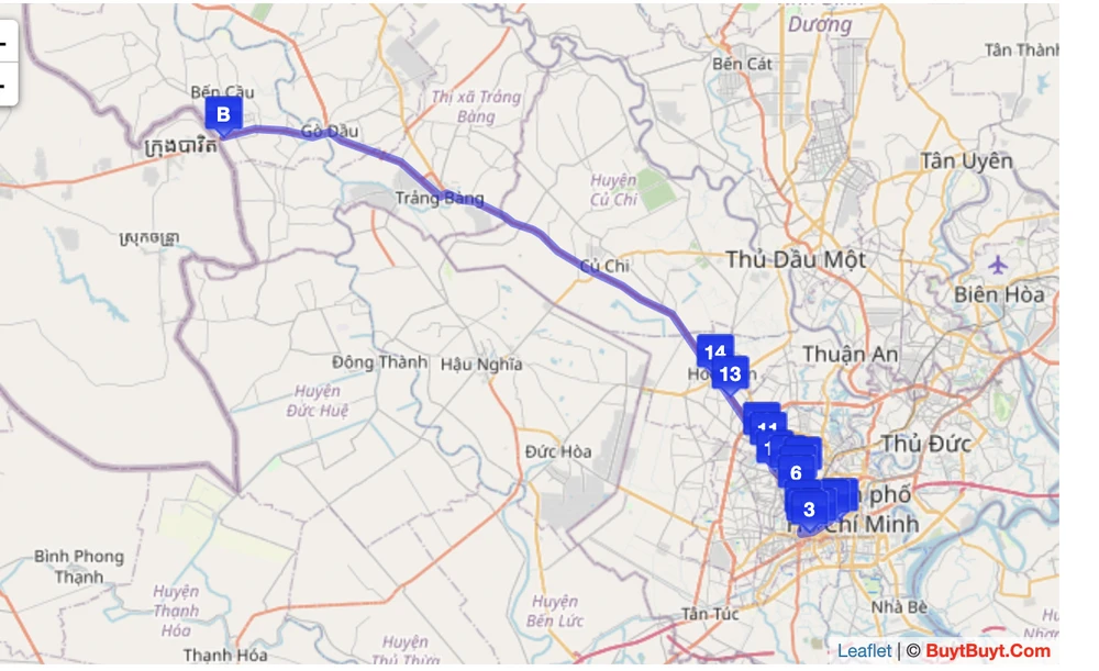 Tuyến buýt 70-3 tạm ngưng từ ngày 15-8. Hình ảnh sơ đồ tuyến chạy.