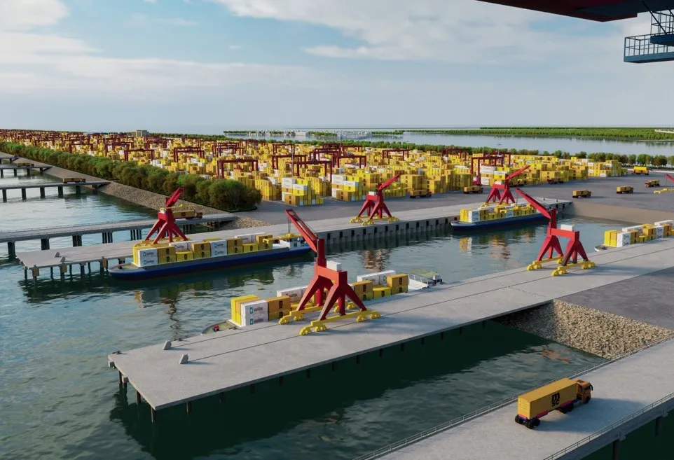 Một góc phối cảnh cảng quốc tế Cần Giờ.