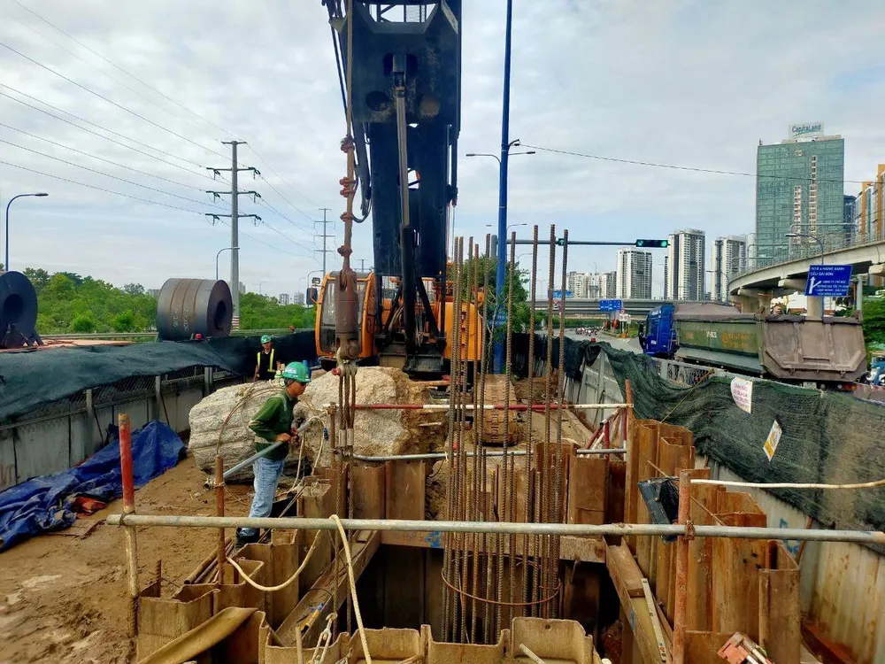 Công trường metro số 1 dịp lễ Quốc khánh 2-9. Ảnh: MAUR