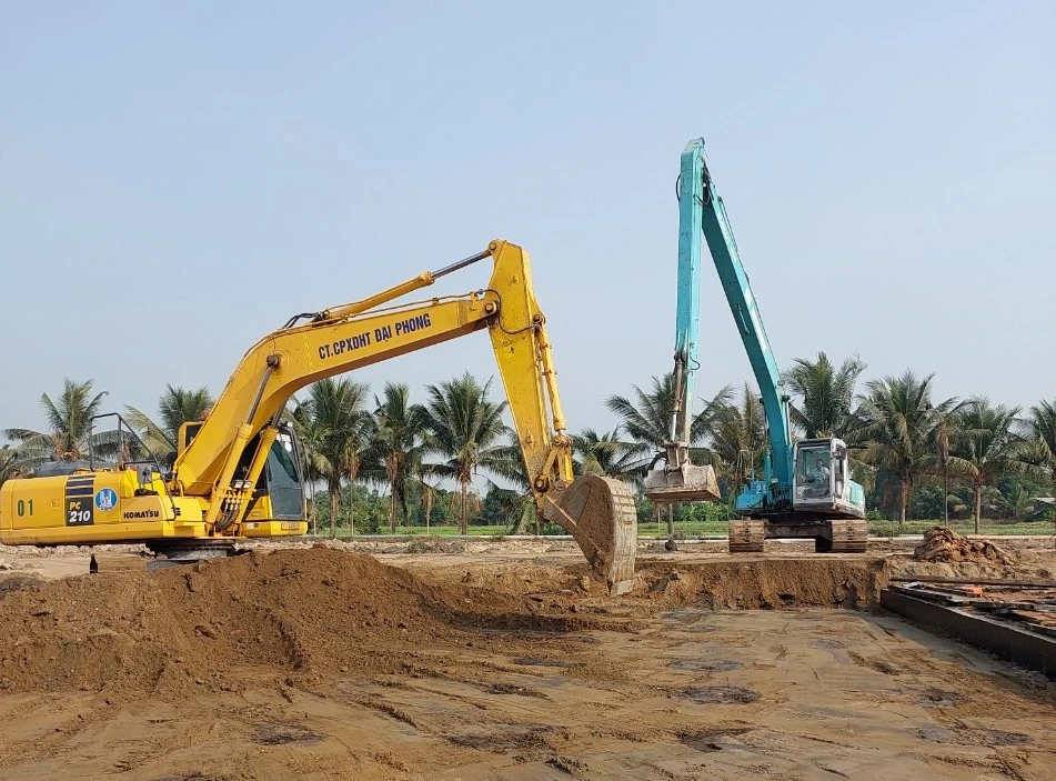 Dự án vành đai 3 cần nguồn cát rất lớn để đắp nền. Ảnh: ĐÀO TRANG vành đai 3 TP.HCM