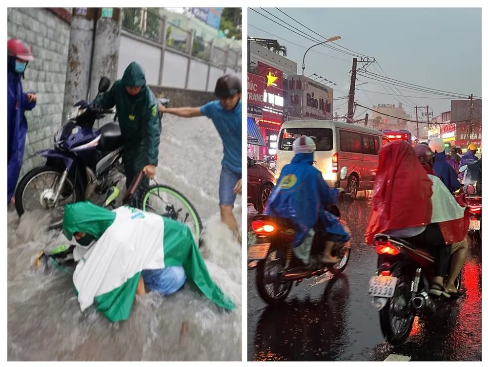 Hình ảnh trước và sau khi triển khai dự án thoát nước đường Võ Văn Ngân. đường võ Văn Ngân hết ngập