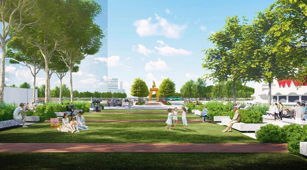 Phối cảnh quảng trường hấp dẫn trước chợ Bến Thành, quận 1