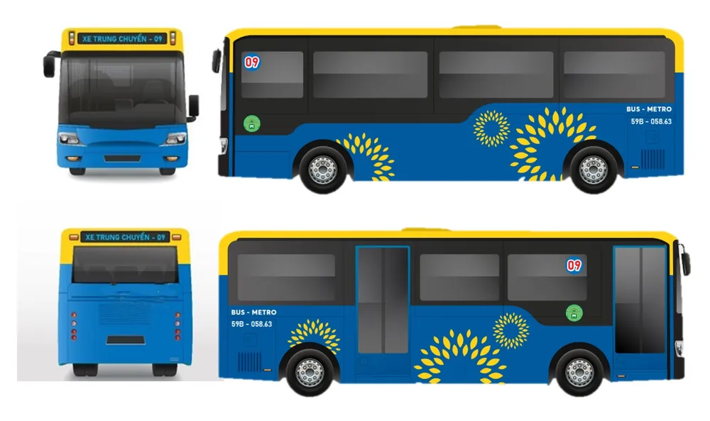 Phương án số 2. Ảnh: Trung tâm QLGTCC cung cấp. bộ nhận diện xe buýt kết nối tuyến metro số 1