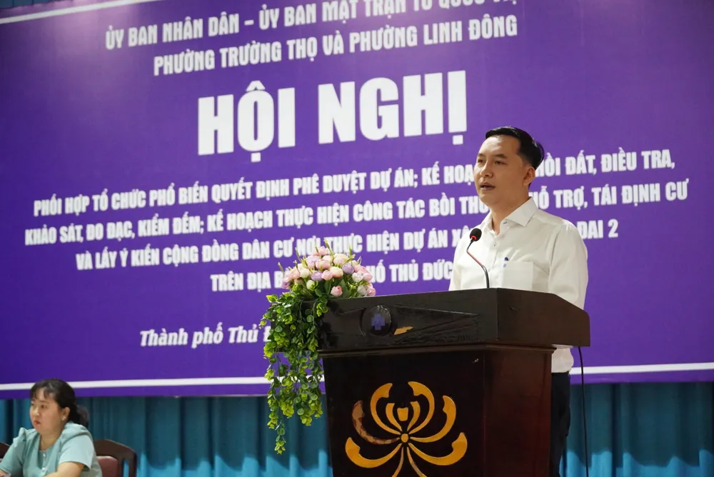 Ông Mai Hữu Quyết, Phó Chủ tịch UBND TP Thủ Đức cho hay hiện nay người dân đã tham gia vào quá trình xác định giá đất để tính tiền bồi thường dự án vành đai 2. Ảnh: ĐT xác định giá đất để tính tiền bồi thường vành đai 2