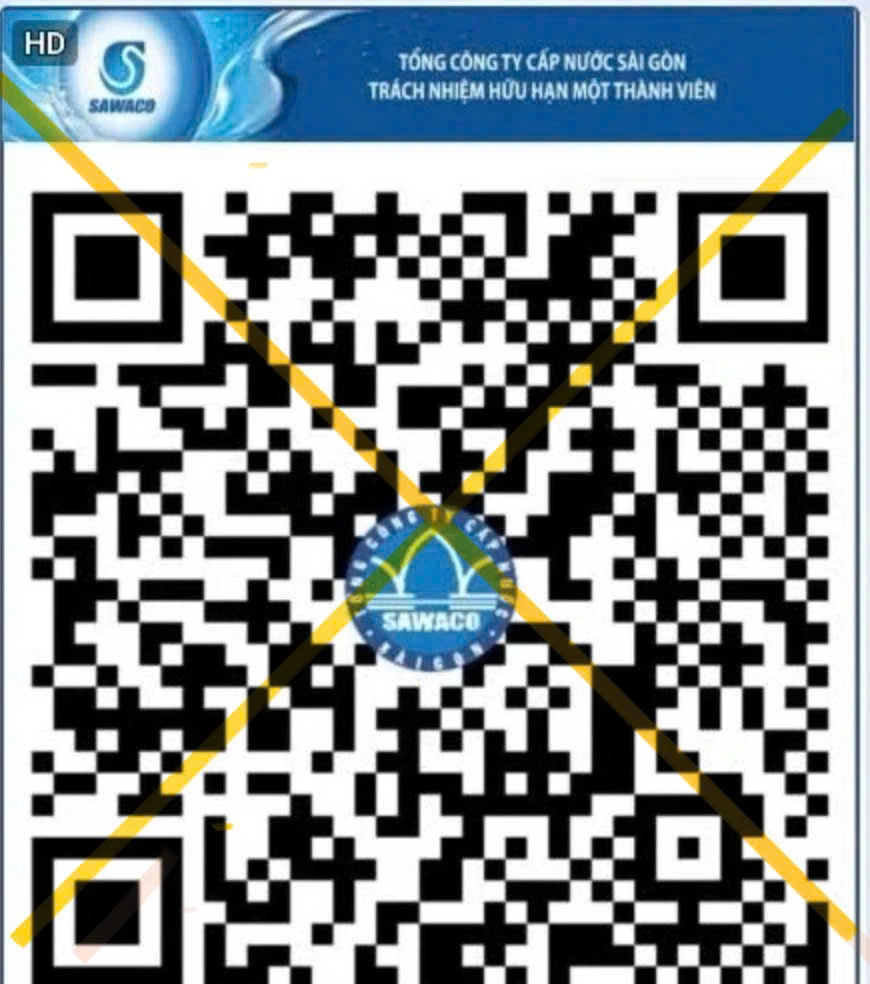 SAWACO cảnh báo tình trạng mạo danh SAWACO thu tiền nước qua QR Code. Ảnh: SAWACO cung cấp thu-tien-dien.jpg
