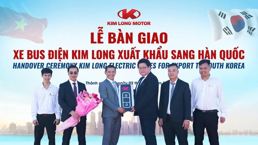 Kim Long bàn giao xe buýt điện sang thị trường Hàn Quốc