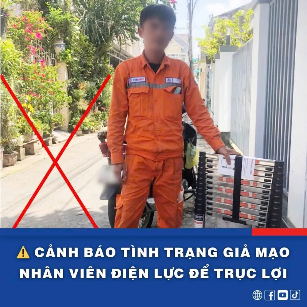 cảnh báo khẩn đến đông đảo khách hàng sử dụng điện về tình trạng kẻ gian giả danh điện lực gọi điện, lừa khách hàng cài đặt ứng dụng chăm sóc khách hàng, chiếm đoạt hàng tỉ đồng