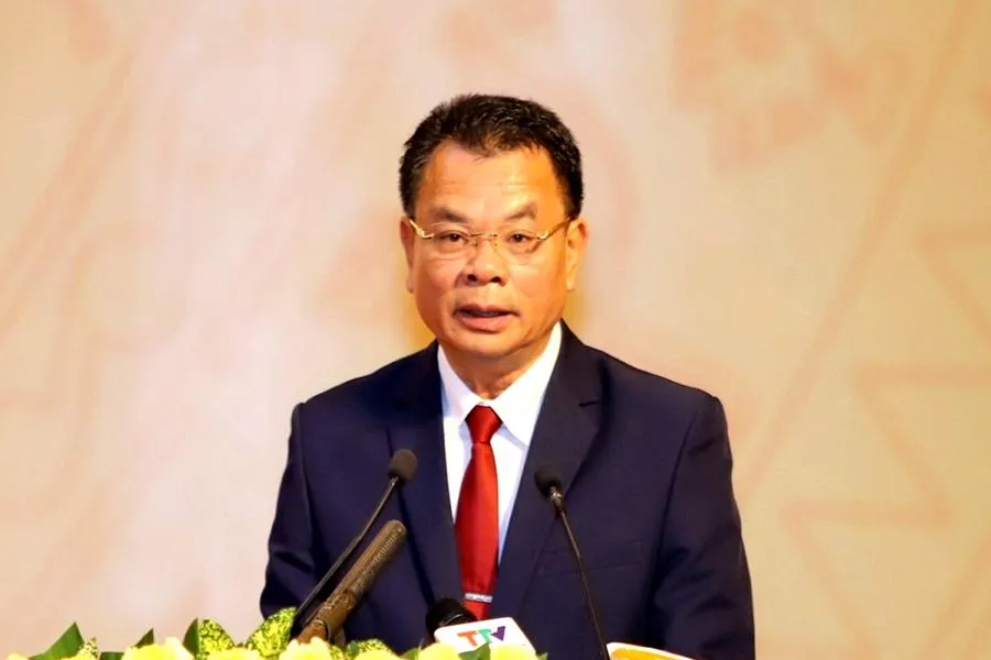 Uỷ viên Trung ương Đảng Nhân dân cách mạng Lào, Tỉnh ủy, Tỉnh trưởng tỉnh Hủa Phăn ông Văn Xay Pheng Xum Ma chia sẻ tại buổi lễ. Ảnh: Đ.T Uỷ viên Trung ương Đảng Nhân dân cách mạng Lào, Tỉnh ủy, Tỉnh trưởng tỉnh Hủa Phăn ông Văn Xay Pheng Xum Ma chia sẻ tại buổi lễ. Ảnh: Đ.T