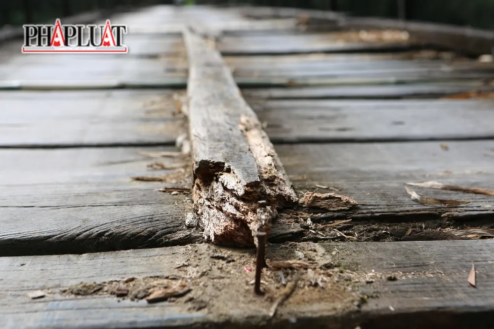 Tuy nhiên, nhiều ván gỗ giữ mặt cầu đã bị mục nát, bung đinh