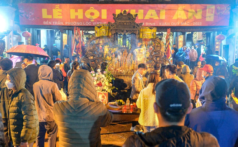 Lễ Khai ấn Đền Trần Xuân Quý Mão 2023 diễn ra an toàn. Ảnh: ĐT