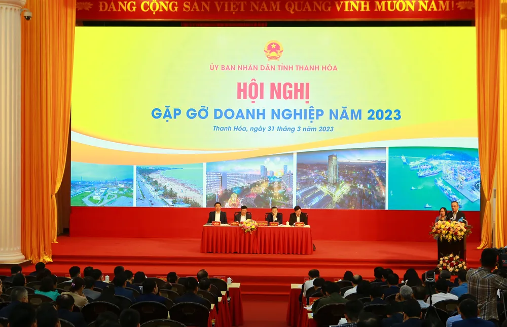 Toàn cảnh Hội nghị tháo gỡ khó khăn DN tỉnh Thanh Hóa. Ảnh: ĐẶNG TRUNG Toàn cảnh Hội nghị tháo gỡ khó khăn DN tỉnh Thanh Hóa. Ảnh: ĐẶNG TRUNG