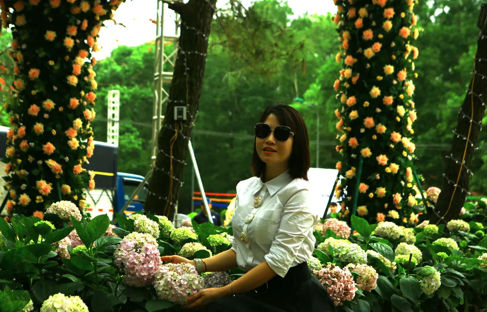 Những cung đường hoa lãng mạn thu hút giới trẻ chụp hình, check-in và sống ảo. Ảnh: ĐẶNG TRUNG