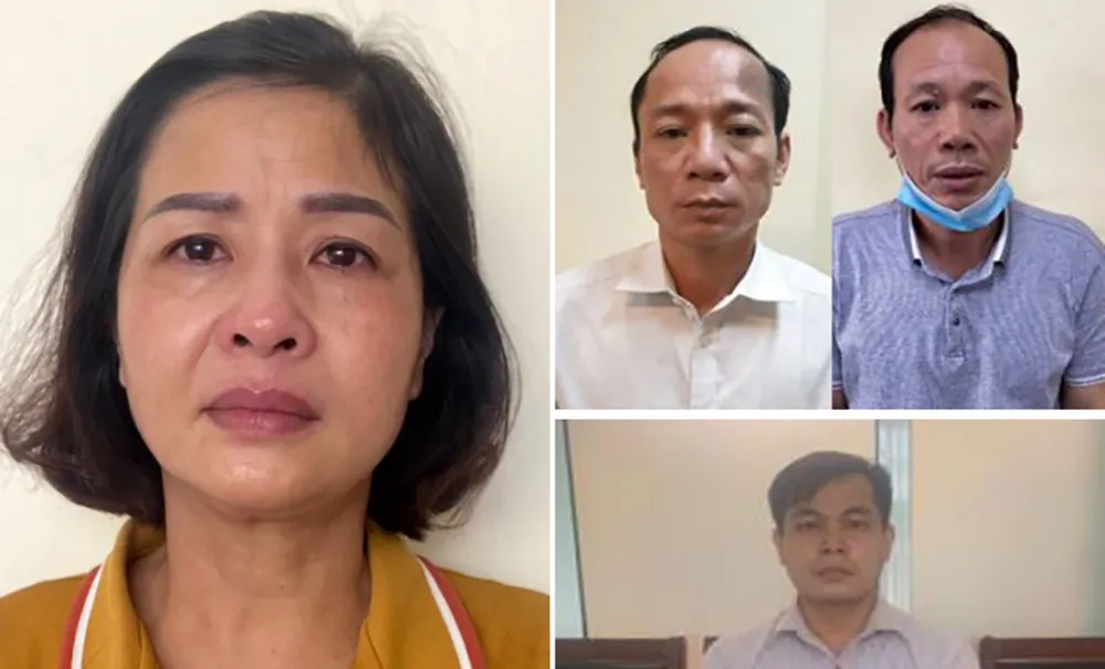 Bị can Phạm Thị Hằng và một số đồng phạm trong vụ án. Ảnh: Bộ Công an Bị can Phạm Thị Hằng và một số đồng phạm trong vụ án. Ảnh: Bộ Công an