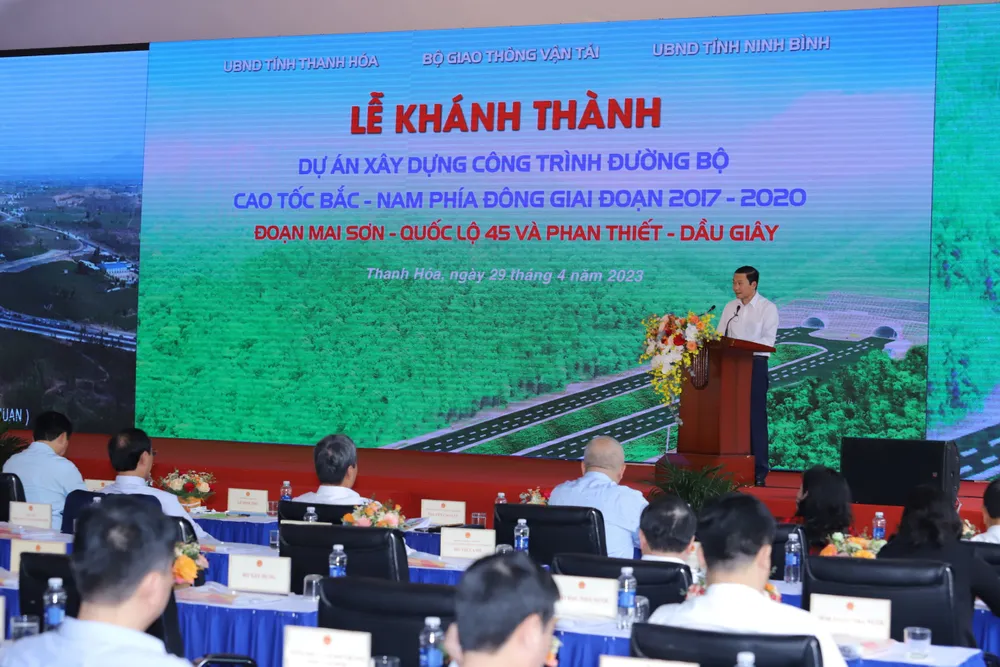 Ông Đỗ Minh Tuấn khẳng định, Cao tốc Mai Sơn – Quốc lộ 45 góp phần quan trọng trong việc thúc đẩy phát triển kinh tế - xã hội, đảm bảo an ninh quốc phòng của địa phương.