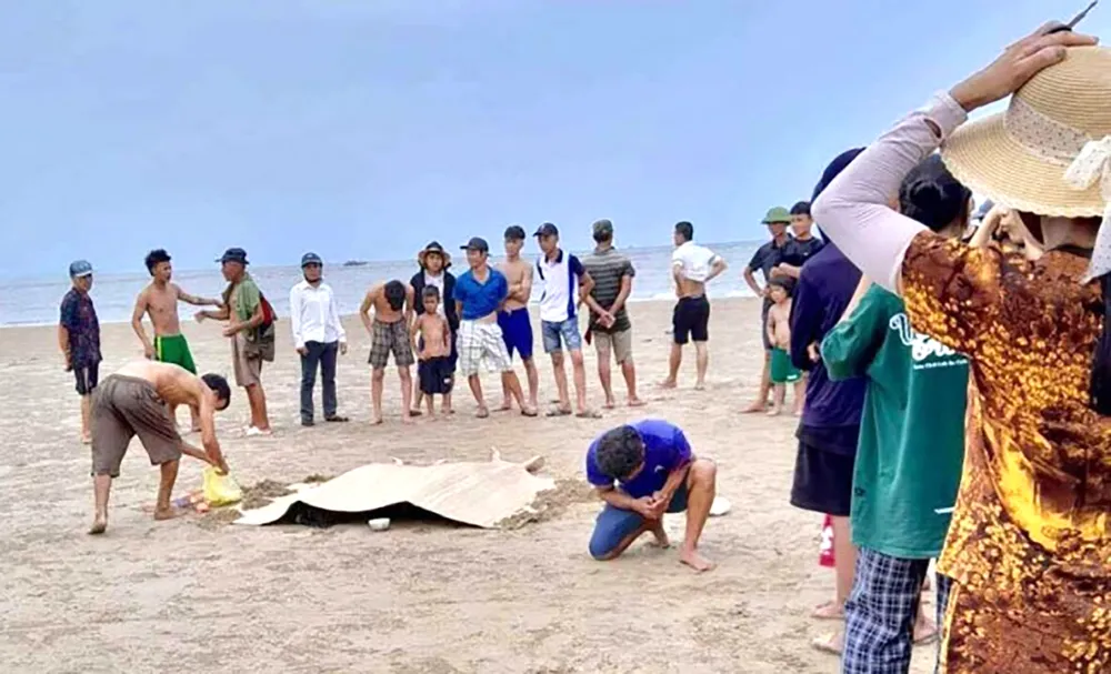 Khu vực biển Hải Ninh, TX Nghi Sơn nơi xảy ra vụ đuối nước thương tâm khiến 3 cháu nhỏ tử vong. Ảnh: NDCC Đuối Nước Khi Đi Tắm Biển Ở TX Nghi Sơn, Thanh Hóa