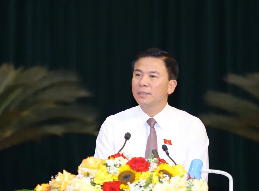 Bí thư Tỉnh ủy, Chủ tịch HĐND tỉnh Thanh Hóa ông Đỗ Trọng Hưng Khai mạc Kỳ họp thứ 14, HĐND tỉnh Thanh Hóa. Ảnh: ĐT