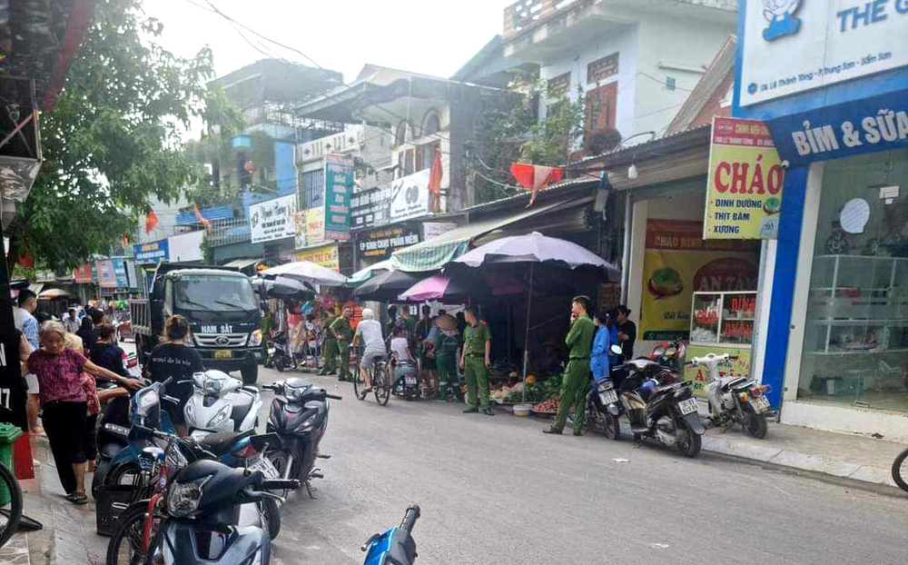 Khu phố Khanh Tiến, phường Trung Sơn nơi xảy ra vụ nổ súng. Ảnh: NDCC