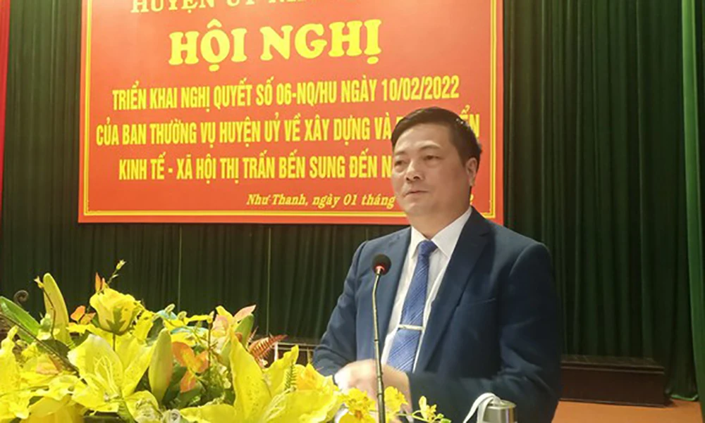 Ông Đinh Xuân Hướng, Bí thư Huyện ủy Như Thanh. Ảnh: CTV Ông Đinh Xuân Hướng, Bí thư Huyện ủy Như Thanh. Ảnh: CTV