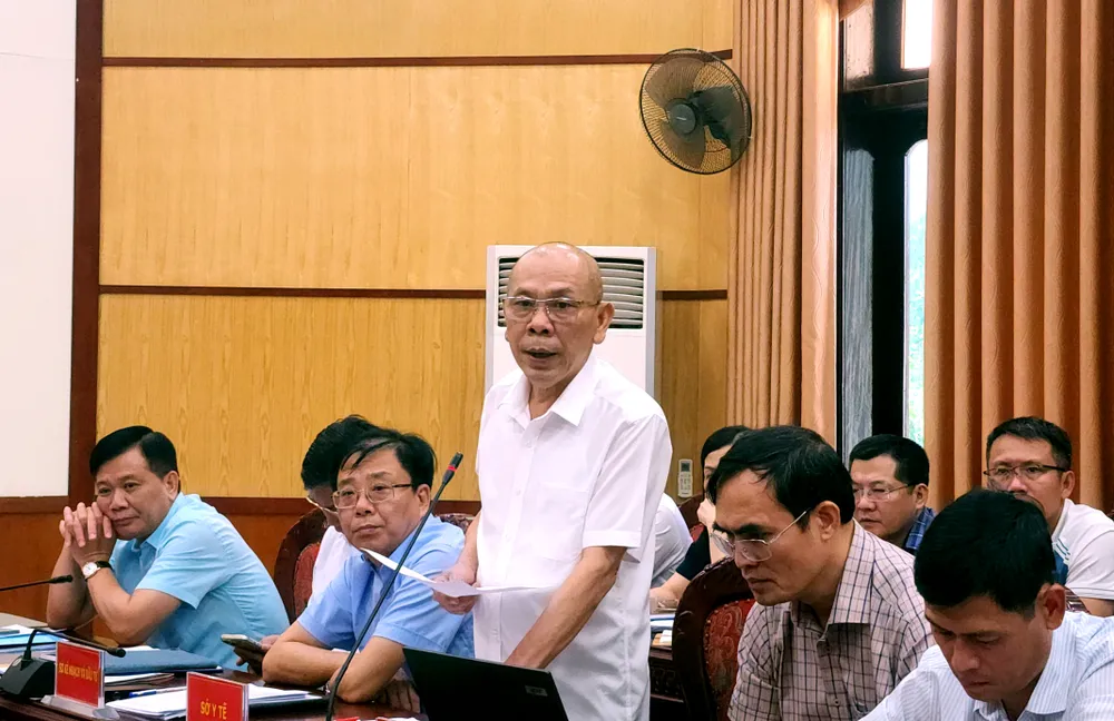 Quyền Giám đốc Sở Y tế thông tin về vụ hai mẹ con thai phụ tử vong ở huyện Vĩnh Lộc, Thanh Hóa chiều 13-7. Ảnh: ĐẶNG TRUNG Điều tra vụ hai mẹ con thai phụ tử vong ở Thanh Hóa, đủ căn cứ sẽ khởi tố.jpg