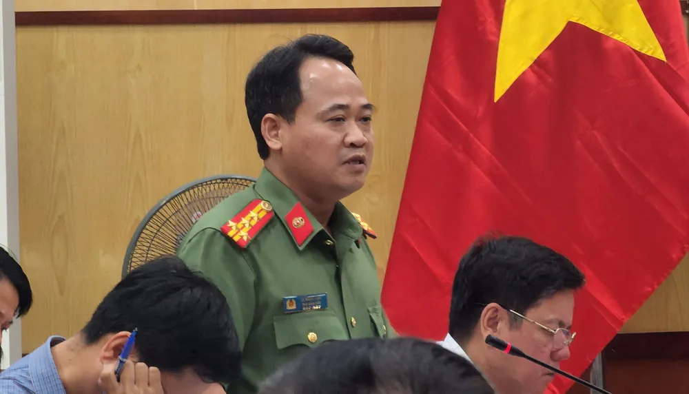 Đại tá Lê Ngọc Anh, Phó Giám đốc Công an tỉnh Thanh Hóa khẳng định: "vụ hai mẹ con thai phụ tử vong nếu đủ căn cứ sẽ khởi tố vụ án". Ảnh: ĐẶNG TRUNG Điều tra vụ hai mẹ con thai phụ tử vong ở Thanh Hóa, đủ căn cứ sẽ khởi tố -.jpg