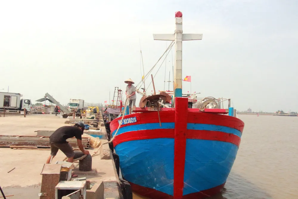 Các phương tiện đang hoạt động trên biển, người nuôi trồng thủy sản, nhân dân vùng cửa sông, ven biển, chòi canh ở Nam Định đã vào nơi tránh trú an toàn. Siêu bão Yagi khiến cây đổ la liệt kèm gió lớn lốc xoáy ở Thanh Hóa - 5.jpg