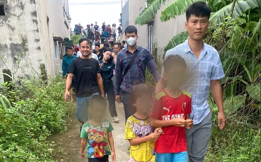 Sau 3 ngày tìm kiếm, các cháu nhỏ đã được tìm thấy đưa về gia đình. Ảnh: ĐT Tìm thấy 3 đứa trẻ mất tích ở Ninh Bình sau 3 ngày mất tích - 6.jpg