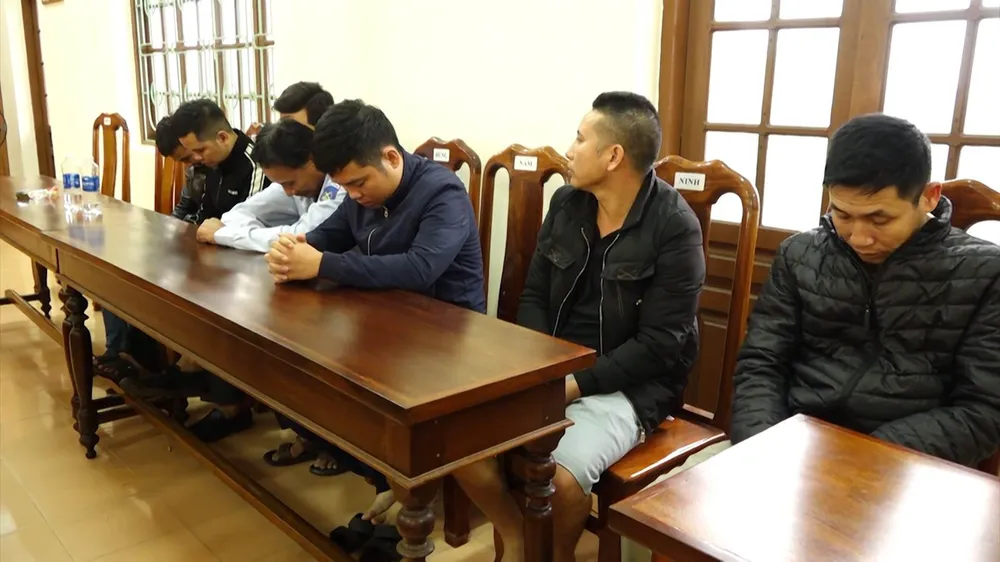 Các đối tượng liên quan đến chuyên án. Ảnh: CAQB