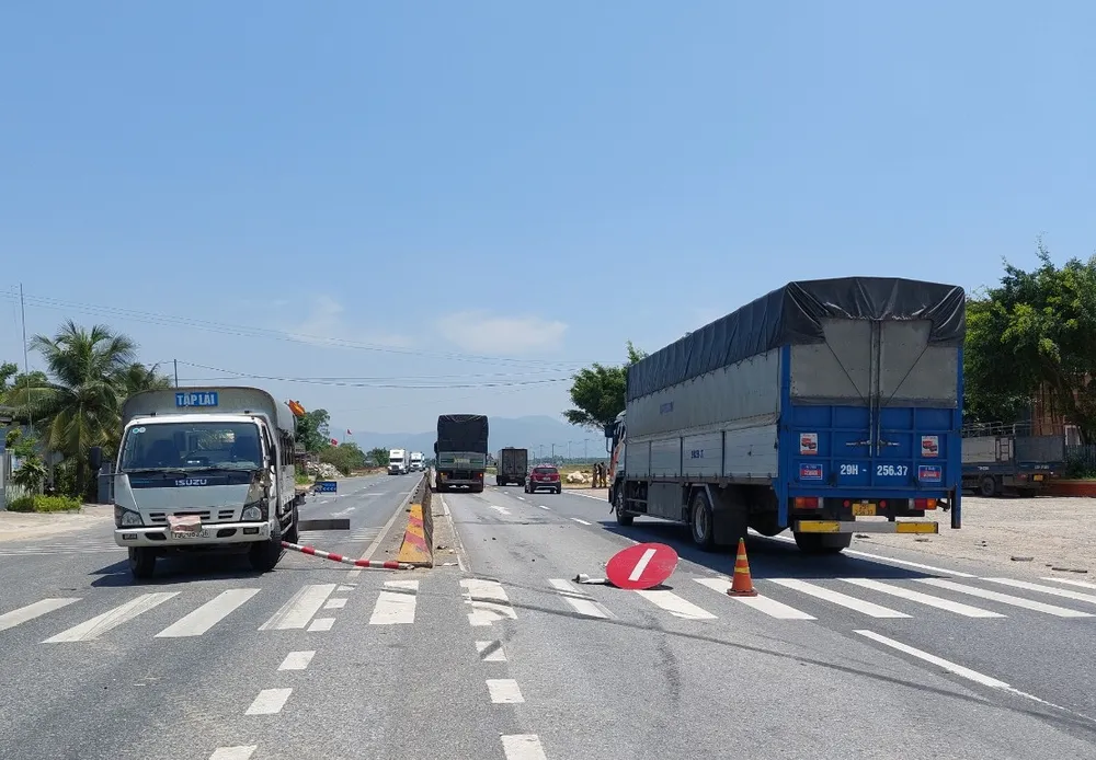 Hiện trường vụ tai nạn. Ảnh:M.P Hiện trường vụ tai nạn. Ảnh:M.P