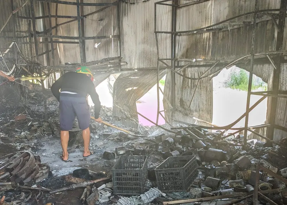 Vụ cháy ước tính gây thiệt hại khoảng 1 tỉ đồng. Ảnh: B.T