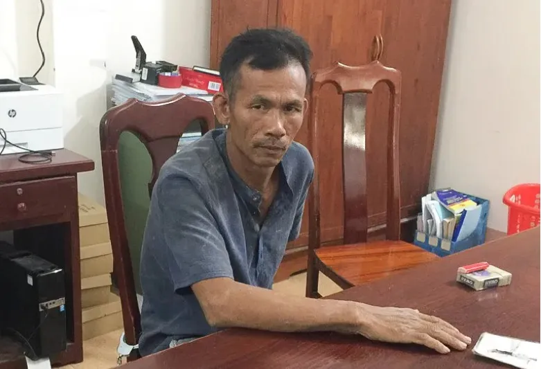 Đàm Xuân Chí tại cơ quan công an. Ảnh: CA tron-an-giet-ngươi-vi-truy-na.jpg
