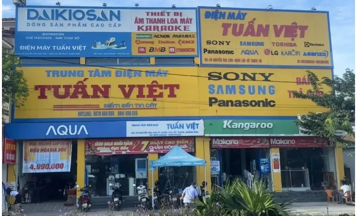 Cửa hàng điện máy Tuấn Việt tại huyện Bố Trạch. Ảnh: CA co-so-kinh-doanh-tam-dinh-chi-vi-PCCC.jpg