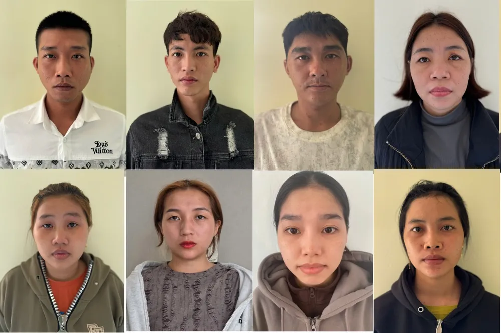 Những người liên quan trong chuyên án CĐA1 bị bắt giữ. Ảnh: CA tong-tien-qua-mang (1).jpg