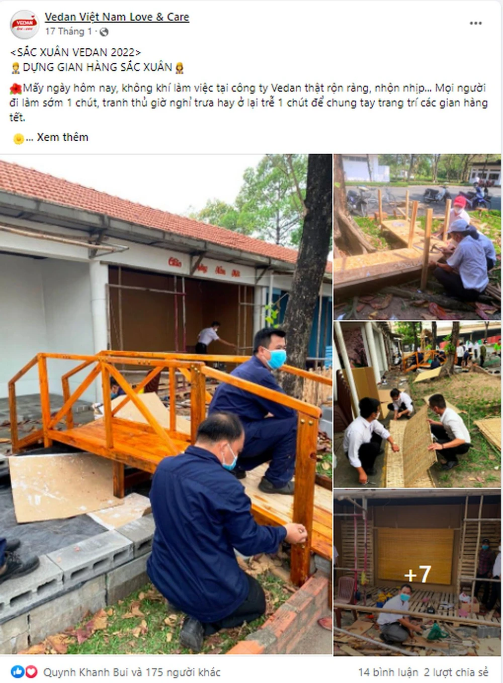 Hình ảnh các gian hàng "Sắc xuân Vedan" mùa 2 trước khi thành hình...