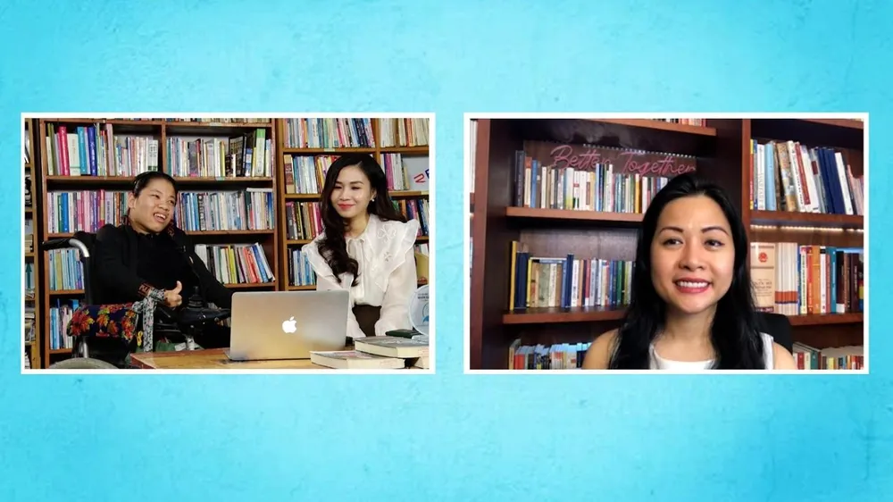 Hương rất vui khi được trò chuyện với chị Trần Uyên Phương Hương rất vui khi được trò chuyện với chị Trần Uyên Phương